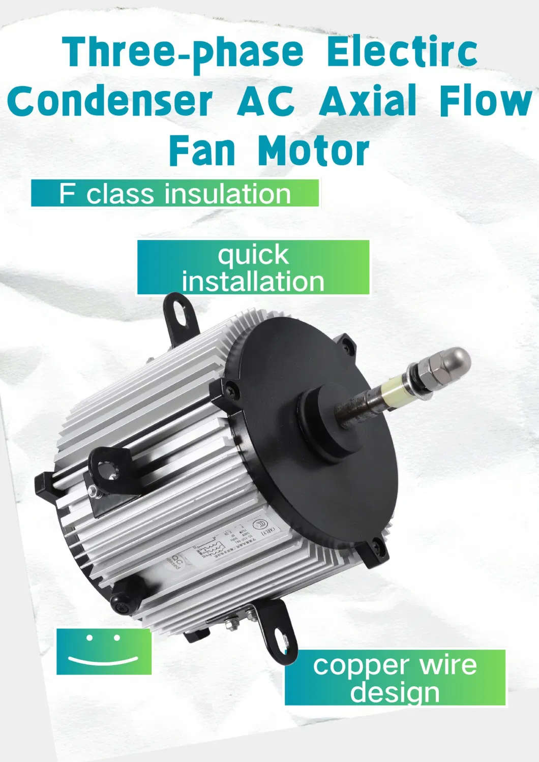 1HP Three-Phase Electirc Condenser AC Axial Flow Fan Motor for Air-Cooled Heat Pump Module Unit