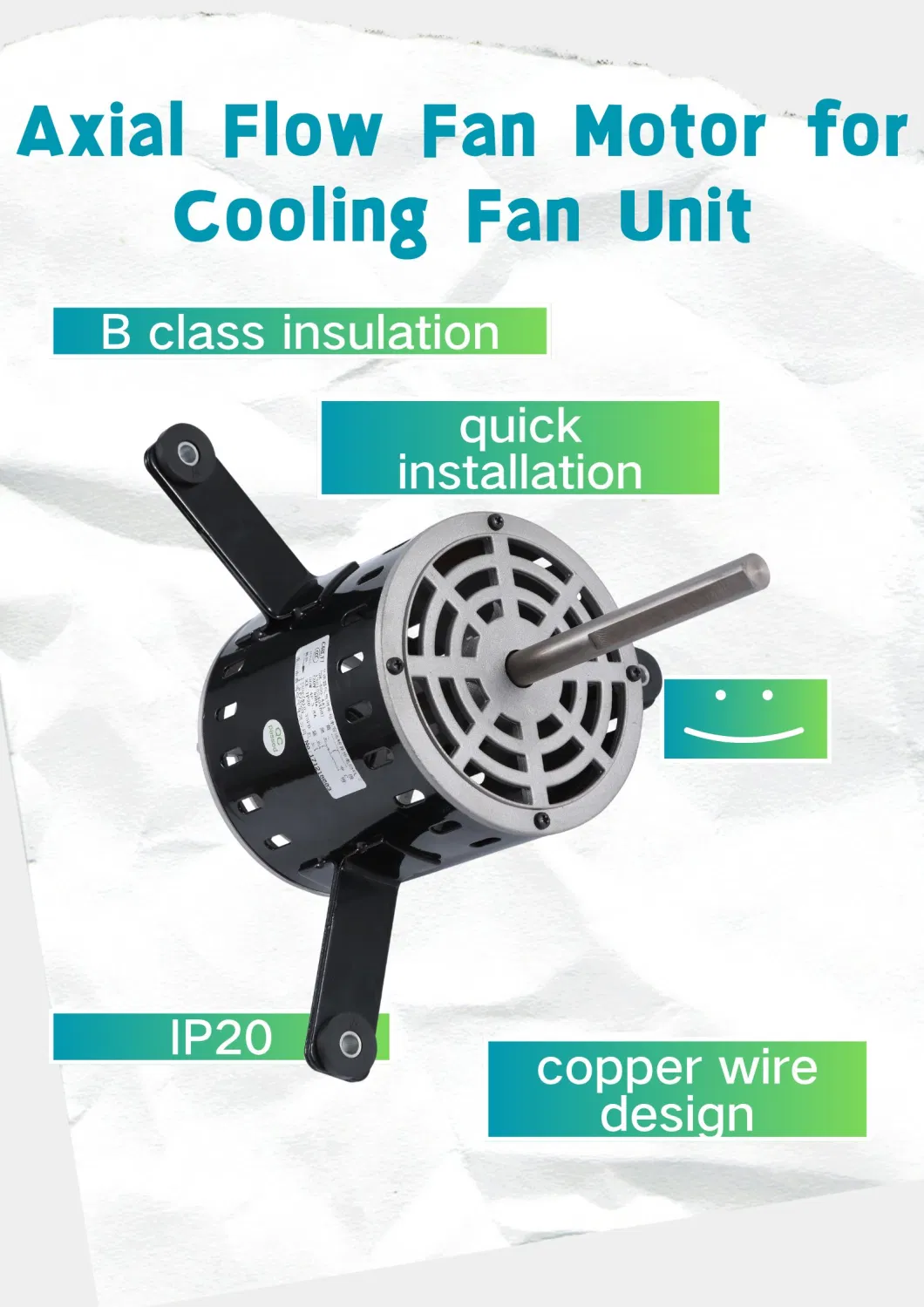 750W 4 Pole AC Axial Flow Condenser Fan Motor for Cooling Fan Unit/Air Conditioner Indoor Pipe Fan Group